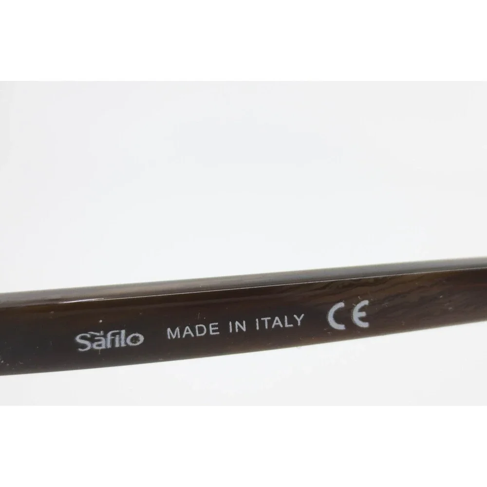 Safilo Elasta E3093 FA9 Brown Rectangular Semi Rimless Eyeglass Frames Italy